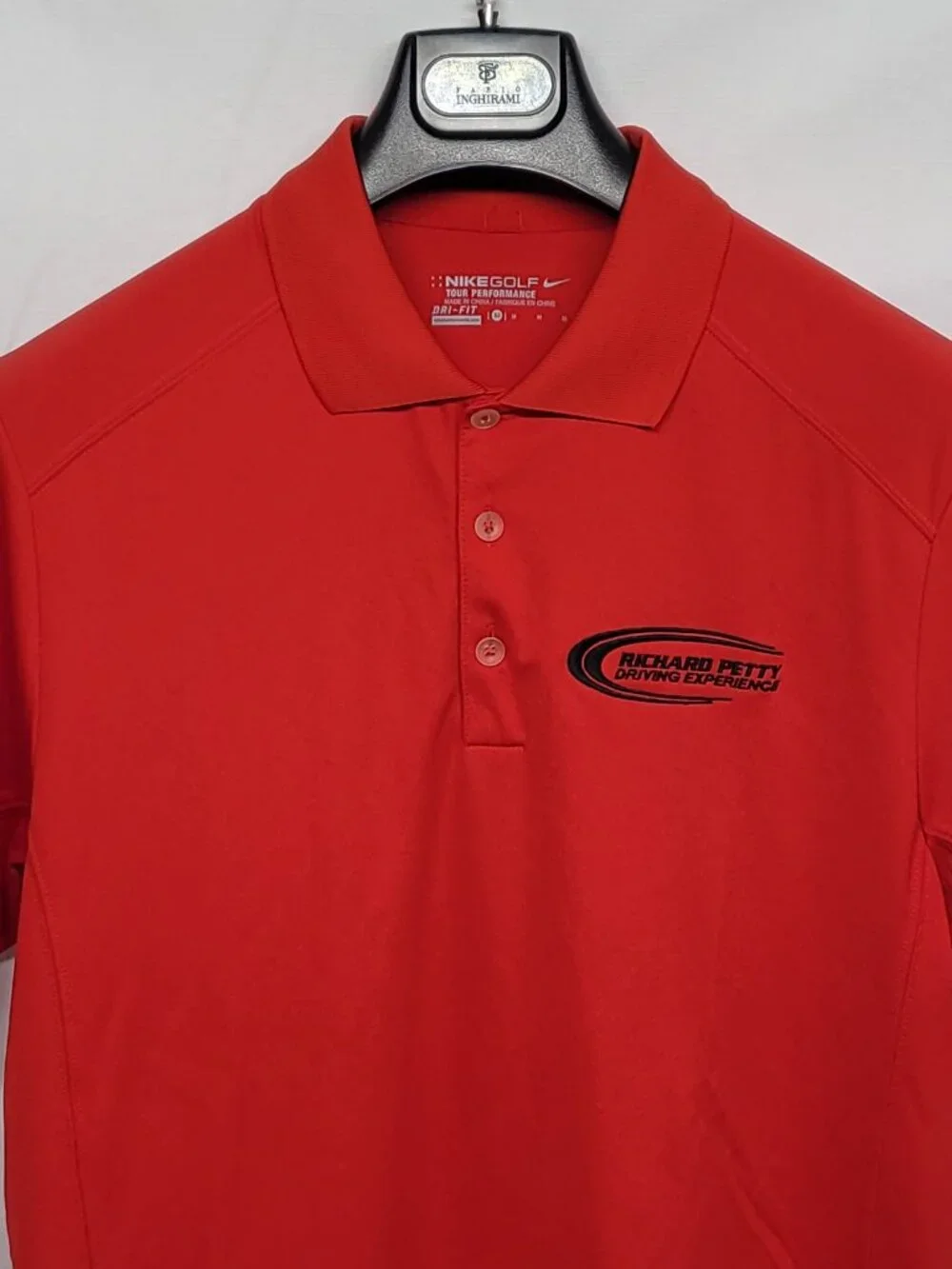 Richard Petty Driving Experience Polo Shirt Mens Medium Nike Dri Fit Performance